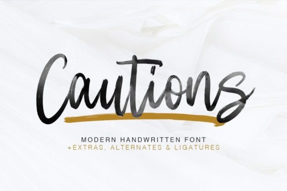 Cautions Script Font: Effortless Elegance for Handmade Labels & Printables